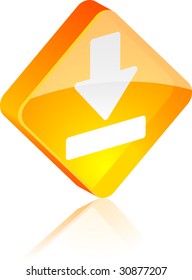 Download glass button. Vector illustration.
