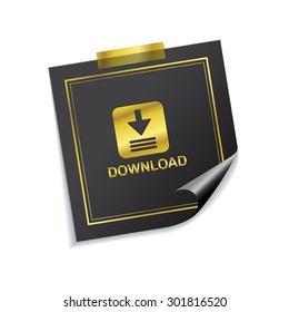 Download Golden Sticky Notes Vector Web Icon Design