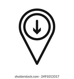 Download GPS map location icon Black line art vector logo