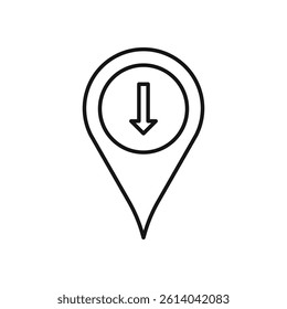 Download GPS map location icon line art vector