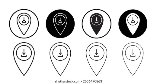 Descarga GPS mapa de ubicación icono de contorno simple signo de Vector