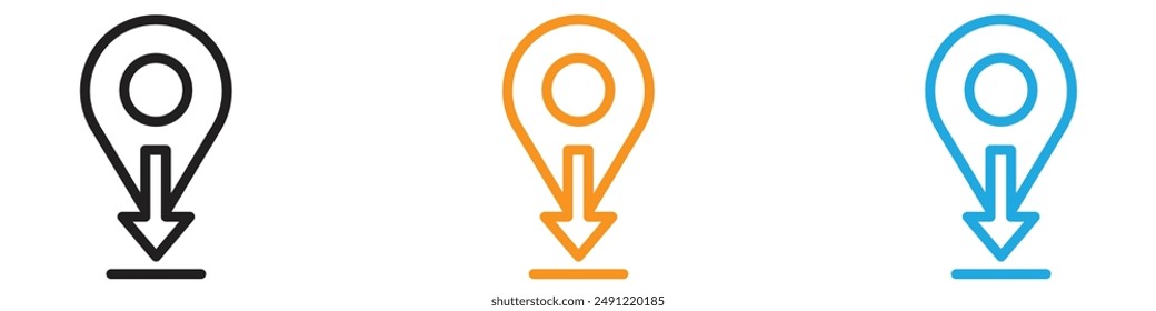 Download GPS map location vector logo set collection for web app ui