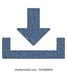 Download grainy textured icon for overlay watermark stamps. Flat symbol with dust texture. Dotted vector blue ink rubber seal stamp with grunge design on a white background.