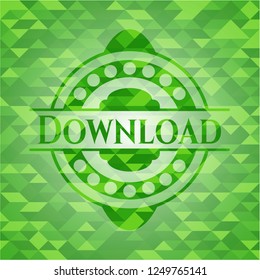 Download green emblem. Mosaic background