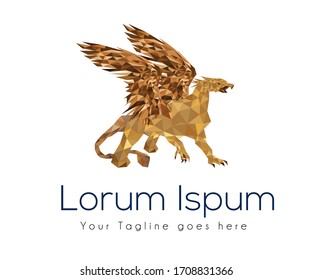 Download Gryphon Logo in Polygon Style. This polygonal gryphon is highly detailed.