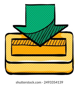 Download halftone icon hand drawn color vector illustration