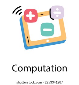 Download hand drawn icon of computation