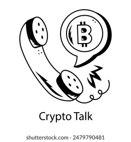 Download hand drawn icon of crypto talk 