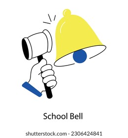 Download hand drawn illustration of school bell 