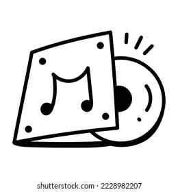 Download handy doodle icon of music CD 