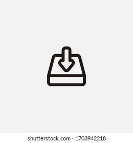download to hard drive icon vector illustrator sign