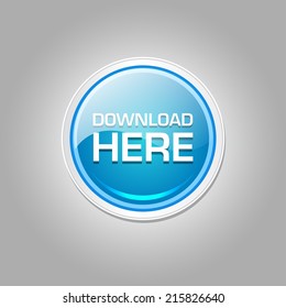 Download Here Glossy Shiny Circular Vector Button