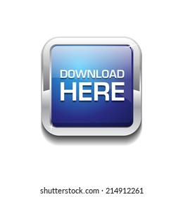 Download Here Glossy Shiny Rounded Corner Vector Button