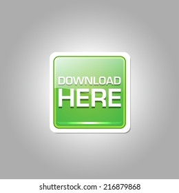 Download Here Glossy Shiny Rounded Rectangular Vector Button