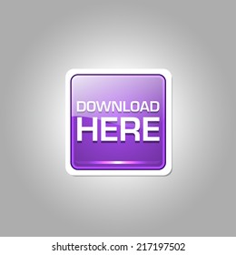 Download Here Glossy Shiny Rounded Corner Vector Button