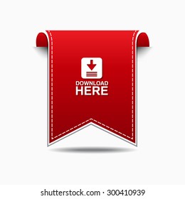 Download Here Red Vector Icon Designn