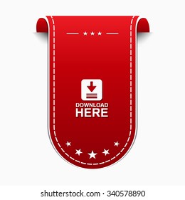 Download Here Red Vector Icon Designn