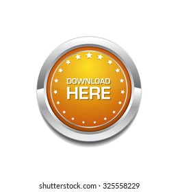 Download Here Yellow Vector Icon Button