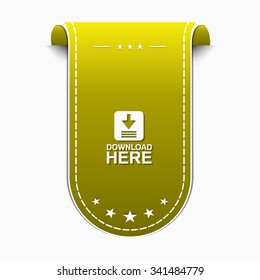 Download Here Yellow Vector Icon Design
