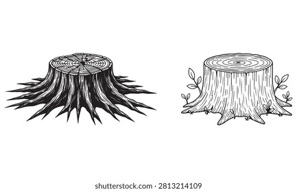 Download high quality hand drawn ecological vector sketches featuring hands holding plants, Earth globes, and detailed tree stumps. Perfect for sustainable, green, and environmental design projects.