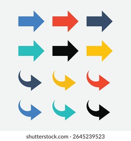 Baixar ícone de seta de alta qualidade definir vetor com vários estilos e direções. Perfeito para web, interface do usuário, aplicativos, infográficos e projetos de design.