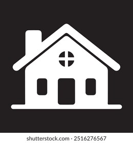 Download a high-quality black and white house vector icon. Perfect for real estate, architecture, or home-related designs. Simple, clean, and versatile for various creative projects.