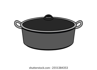 Download high-quality iron black pot pan isolated vector illustrations, featuring line art, silhouette, icons, logos, and clipart. Perfect for microstock platforms like Shutterstock, AdobeStock,