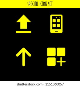download icon. 4 download set with app and upload vector icons for web and mobile app