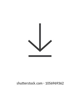 Download icon. Arrow down isolated perfect pixel with flat style in white background for UI, app, web site, logo. Vector illustration.