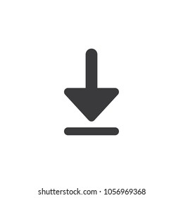 Download icon. Arrow down isolated perfect pixel with flat style in white background for UI, app, web site, logo. Vector illustration.