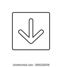 download icon, arrow down vector, down illustration