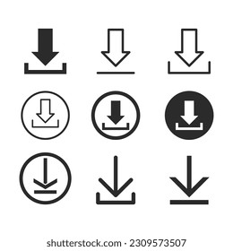 Download icon arrow vector flat design template