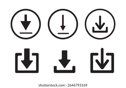 ícone Download. ícone de download de seta. Ícone de vetor de download. interface ilustração sign.download botão Coleção, ilustração vetor eps 10