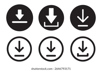 ícone Download. ícone de download de seta. Ícone de vetor de download. interface ilustração sign.download botão Coleção, ilustração vetor eps 10