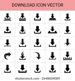 Ícone de download ícones de Setas pretas . Ícone de seta. Coleção de vetores de seta. Seta. Cursor. Setas simples modernas. Ilustração vetorial.