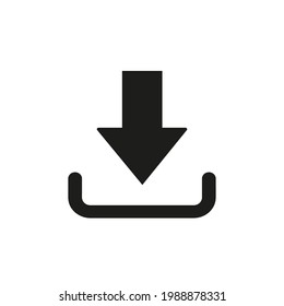 Icono de descarga. Negro. Gráficos vectoriales