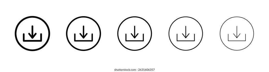 Ícone de download em preto. Ilustração vetorial para design gráfico