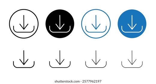 Download icon black and white vector sign