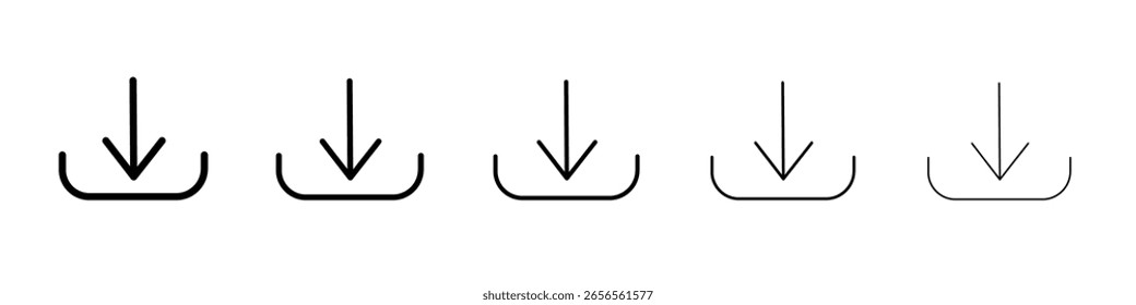 Icono de Descarga signo de Vector blanco y negro