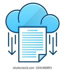 Download icon, blue gradient vector illustration