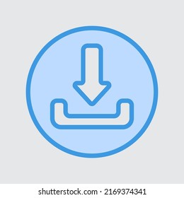 Download icon in blue style about user interface, use for website mobile app presentation