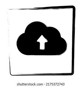 download icon. Brush frame. Vector illustration.