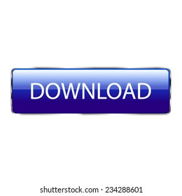 download icon, button, glossy  with shadow on a grey background