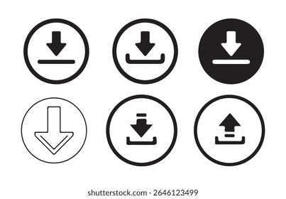 download icon, download button. import data storage icon button. Software download icon . Web icon set. Vector illustration eps 10