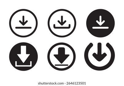 download icon, download button. import data storage icon button. Software download icon . Web icon set. Vector illustration eps 10