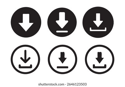 download icon, download button. import data storage icon button. Software download icon . Web icon set. Vector illustration eps 10