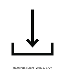 herunterladenes Symbol-Button auf weißem Hintergrund