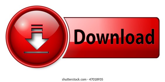 Download-Icon, Schaltfläche, rotes Hochglanz.