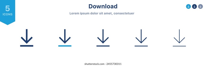 download icon, download button - save file icon, import data storage icon button	
