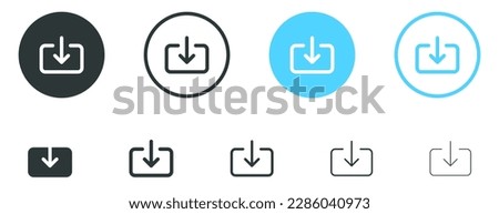 download icon, download button - save file icon, import data storage icon button